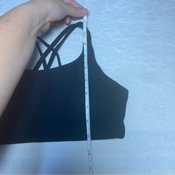 Athleta 12 Girl or XS Women’s Strappy Back Sports Bra Yoga Longline Black - Picture 2 of 8